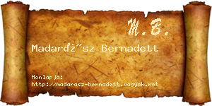Madarász Bernadett névjegykártya